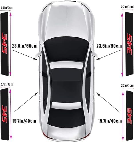 4 Pieces/Set, Compatible for Dodge Charger Challenger Chrys 300c Door Sill Plate Protectors, Carbon Fiber Vinyl Car Door Sill Decorative Scuff Plate