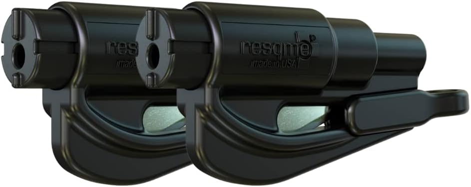 resqme The Original Compact Emergency Keychain Car Escape Tool, Seatbelt Cutter and Window Breaker, Made in USA, Pack of 2