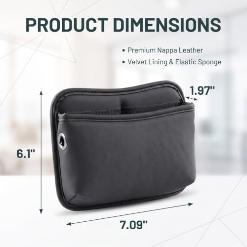 2 PCS Car Seat Side Pocket Organizers, Multifunctional Leather Pouch Bag, Console Side Organizer Bag, Universal Storage Bag for Most Auto (Black)