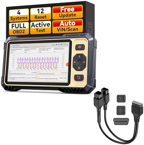 THINKCAR Scanner THINKSCAN 662 OBD2 Scanner Diagnostic Tool + THINKCAR 12+8 Pin Connector to OBD2 Adapter for Chrysler
