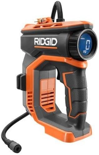 RIDGID 18V Digital Inflator - Battery & Charger Sold Separately - 150 PSI, 150 L/min, 20" Hose - Orange - Automatic, Battery Powered - Air Pump (Renewed)