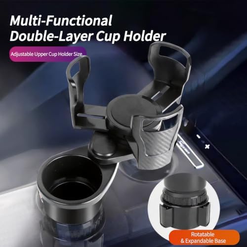 Car Cup Holder Expander 2-in-1 Water Bottle Cup Holder Adapter for Car