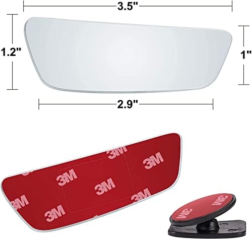 Verivue 3.5-Inch Rectangular Blind Spot Mirrors for Cars, Universal Fit, HD Convex Wide Angle, Stick-On Frameless Design, Adjustable Blindspot Mirror for Car Side Mirrors, 2-Pack