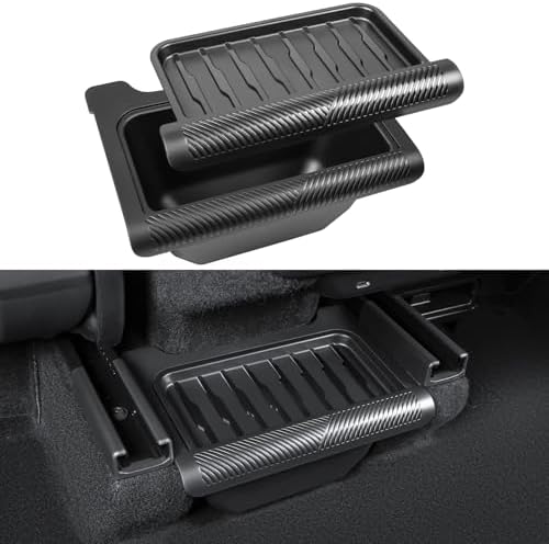 2026 New Model Y Juniper Backseat Trash Can Organizer TPE Storage Box with Anti-Slip Lid Cover Underseat Storage Tray for 2025-2026 Tesla Model Y Juniper Accessories