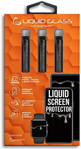 ProofTech Liquid Glass Screen Protector for Up to 12 Devices Universal Fit for All Smartphones Tablets and Watches Scratch and Shatter Resistant Wipe On Nano Protection - 3 Bottles