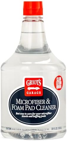 Griot's Garage Microfiber and Foam Pad Cleaner, Removes Polish, Wax, and Sealant Residue, Restores Your Car Cleaning Cloths' Effectiveness, 11078, 35 oz