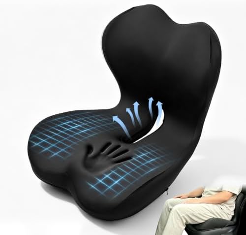 Memory Foam Car Seat Cushion, Ergonomic Coccyx Cushion for Tailbone & Back
