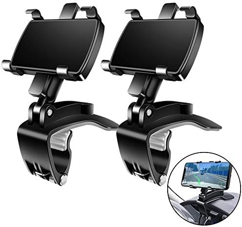 FONKEN Car Phone Mount, [2 Pack] Cell Phone Holder for Car 360 Degree Rotation Dashboard Clip Mount Car Phone Holder Compatible for iPhone 11 13/12 pro Max 8 8Plus Samsung S10 S9 S8 4"~7" Smartphones