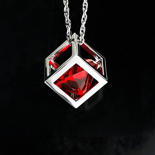 Bling Diamond Cube Car Rear View Mirror Charms, Crystal Rhinestone Cube Hanging Ornament for Automotive, Home Decor (Red)