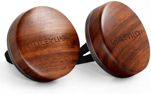Wood Car Air Freshener Vent Clip, 2-Pack Long Lasting Natural Car Freshener | Plant-Extract Fragrances from MANE France, Hidden Vent Clip & 4 Refill Pads Included, Walnut Wood