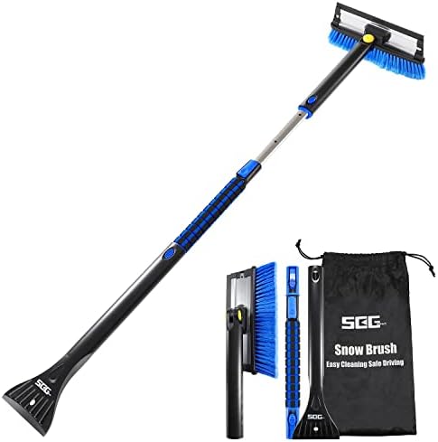 SEG Direct 50" Extendable Snow Brush with Ice Scraper, Snow Brush for Car