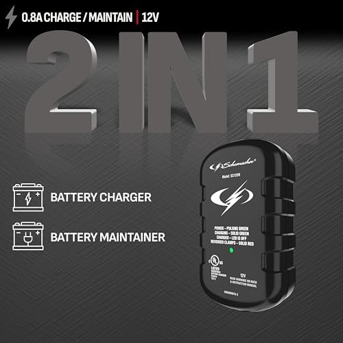 Schumacher Electric 0.8A Car Battery Charger & Maintainer, 12V – SC1299