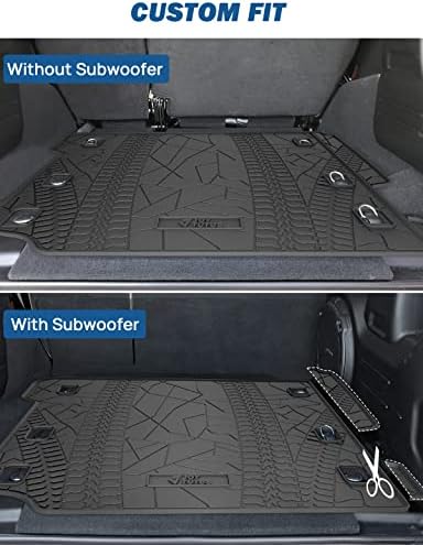 JOYTUTUS Cargo Mat fits 2018-2026 Wrangler JL 4X4 with OEM Subwoofer, All-Weather Guard Trunk Mat Cargo Liners Heavy Duty Waterproof Odorless Durable for Wrangler JL 2018-2026 4 Door - NOT FIT 4XE