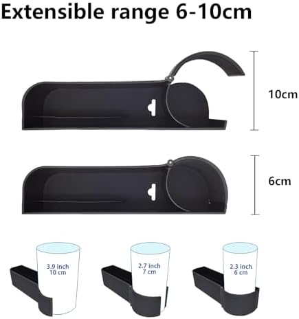 BAILISI Car seat gap filler organizer,multifunctional car seat organizer,Adjustable Cup Holder car console side storage box Holders phone, sunglasses,car accessories(Black)