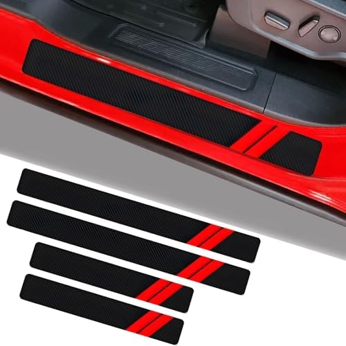 4 PCS Door Sill Decal Protectors Anti-Scratch Car Door Sill Protection Strip Edge Guards for Door Steps