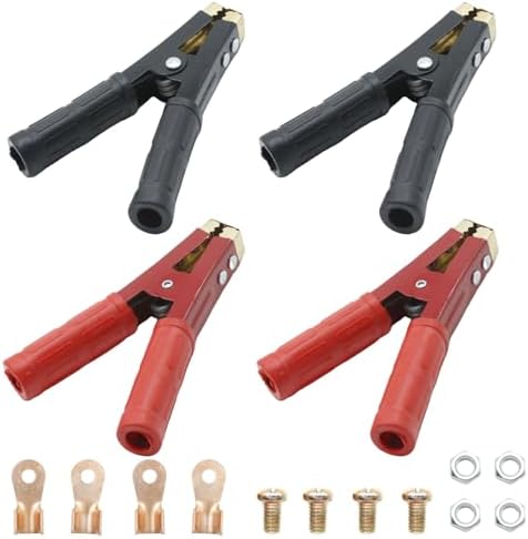 4Pcs 1000A Battery Jumper Cable Clamps, Battery Charger Clamps Jumper Cable Ends Heavy Duty Car Battery Clamps Pure Copper, Battery Alligator Clamps for Jump Starter Cables