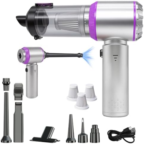 Eleanora Cordless Portable Handheld Car Vacuum Cleaner, 20000PA High Power Hand Vac with One-Button Empty Dustbin, Multiple Nozzles Included for Car, Home & Office