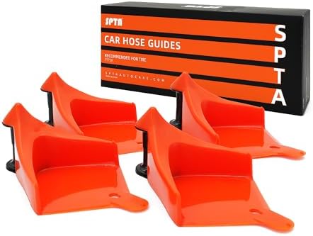 SPTA Car Hose Guide, 4pcs Automatic Plastic Hose Guides, Car Wheel Rolling System Tool, Preventing Stucking and Snagging Under Tires, for Car, Motorcycle and Truck Tires -HWPFC12-4