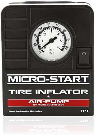 Antigravity Batteries Mini Tire Inflator for use with Motorcycles, ATV, UTV, Bikes,Small Cars. Easy to Carry for ADV and Touring Bikes