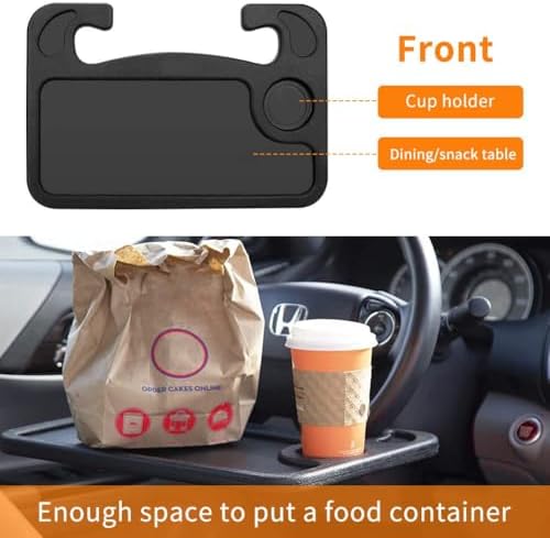 Car Steering Wheel Tray for Ram 2500/3500 2010–2025 2026 DJ/D2, Waterproof Portable Auto Steering Wheel Desk for Eating, Working and Laptop Support