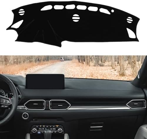 Motoforti Dash Cover, Non-Slip Dashboard Carpet Mat for Mazda CX-5 2012-2016, Polyester, Black