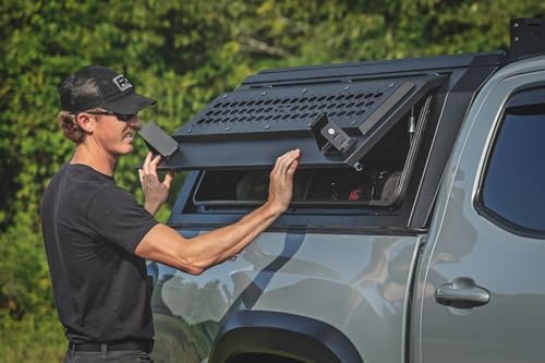 Rough Country Modular Bed Cap Passenger Side Shelf Bin - Add-On Storage Organizer with LED Lighting for Toyota Tacoma (2016–2023) RC Bedcap