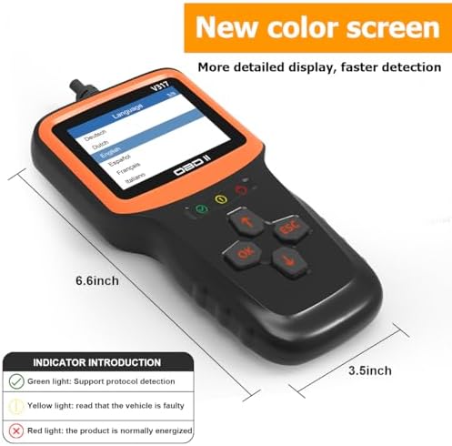 Zpana Car OBD2 Scanner Diagnostic Tool, Vehicle Check Engine Fault Code Readers, Data Clear I/M Readiness Automotive Error Scan Tool Accessories, Universal for SUV, Sedan, Truck