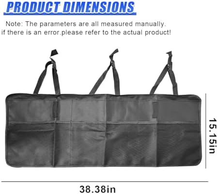 Car Trunk Organizer, Waterproof Backseat Hanging Storage Bag, Black