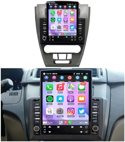 4+64G Android 14 Car Stereo Radio Compatible for Ford Fusion 2010 2011 2012, 9inch Touch Screen with Wireless Carplay Android Auto Bluetooth WiFi HiFi/16 EQ FM/RDS SWC Mic