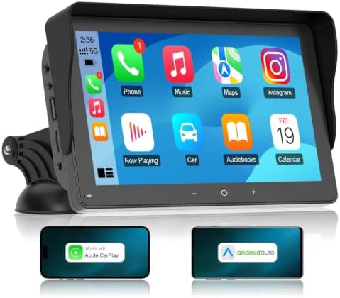 FLYSONIC Portable CarPlay Stereo for Car - Wireless Android Auto Car Screen