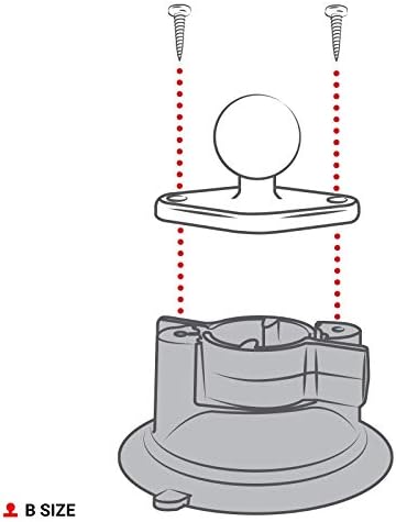 RAM MOUNTS Twist-Lock Suction Cup Base with B Size 1" Ball, Windshield & Dash Mount Base for RAM Device Holders RAP-B-224-1U
