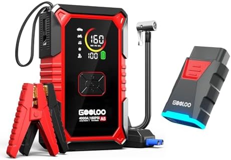 GOOLOO A5 Jump Starter with Air Compressor & GOOLOO DS100 OBD2 Scanner Diagnostic Tool