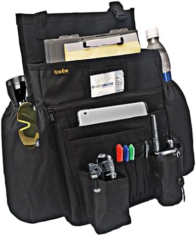ECWKVN Car Front Seat Organizer - Car File Organizer, Passenger Seat Storage Bag Law Enforcement - Vehicle Storage with Dedicated Laptop Tablet Holder Cup Holder, Black