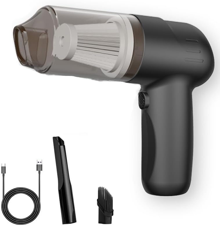 Car Vacuum for Chrysler Pacifica Pacifica Plug-in Hybrid Voyager, Cordless Handheld Vacuum with USB Rechargeable Battery Compact Car Cleaning Tool Crevice Nozzle and Brush Attachment