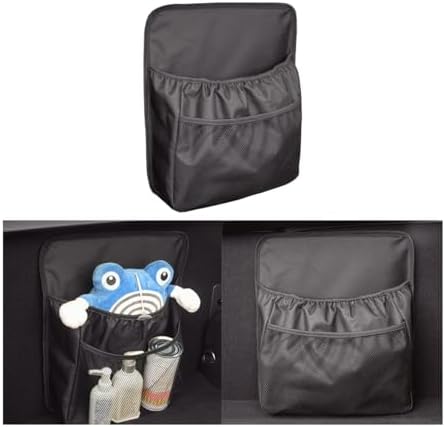 HZEL Car Trunk Organizer, Vehicle Backseat Hanging Storage Bag with Netting Pouch, Multifunctional Automotive Interior Seat Back Box Accessories, Universal for SUV, Sedan, Truck