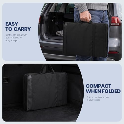 Foldable Car Back Seat Extender for Sleeping, Rear Seat Mattress Extension Plate, Portable Car Bed Platform for Camping & Road Trips, Expands Trunk Space, Fits Most Cars & SUVs