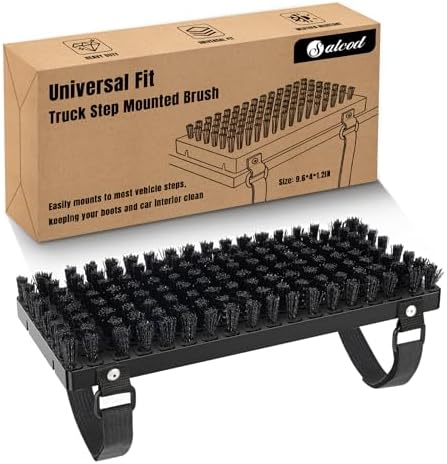 Salcod Truck Step Mounted Boot Brush for Trucks, RVs, SUVs and Semis
