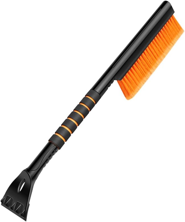 2-in-1 Extendable Car Snow Brush and Ice Scraper with Ergonomic Grip – 65" Detachable Winter Snow Removal Tool for Windshield, Windows, and Vehicles