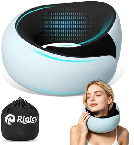 Travel Pillows for Airplanes, Neck Pillow for Traveling, Ergo Memory Foam Travel Pillow, Relief Neck Pain with Breathable Support for Long Flights, Airplanes, Car, Train & Office Use