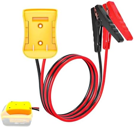 Jumper Cables for Car with Adapter, Automotive Booster Cable Power Tool with 8AWG 2FT Silicone Wire, Portable Battery Jump Starter Compatible with 20V Vehicle Batteries
