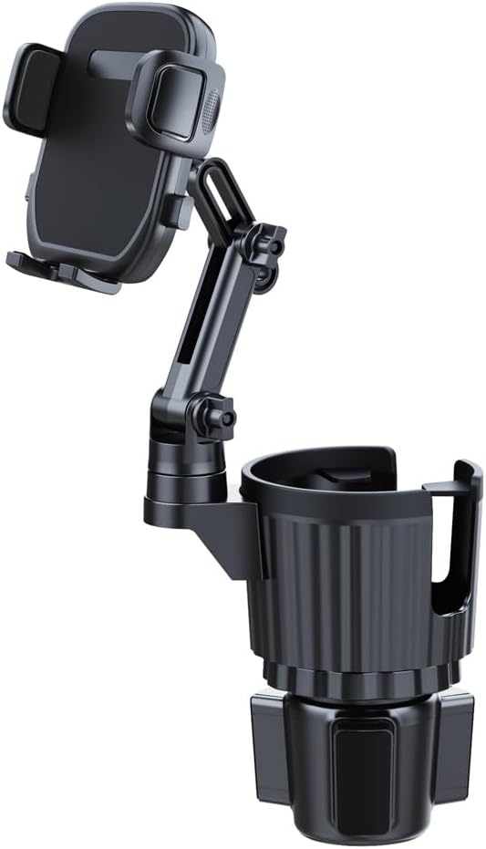 Cup Holder Phone Mount for Car, 2 in 1 Cell P Car Mount 360 Rotation Cup Holder Expander for Stanley 10-40oz Drink Bottles, Mugs and Phone Compatible with iPhone Samsung