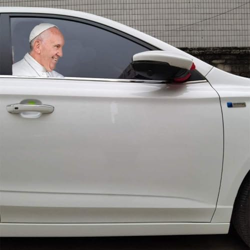 Pope Francis Car Window Cling Funny Car Sticker Window Decal for Vehicles Automotive Stickers(for Right Side) (Pope)