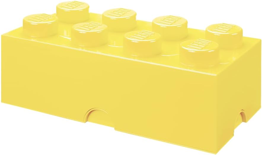 Room Copenhagen, LEGO Storage Brick Box - Stackable Storage Solution - Brick 8, Cool Yellow