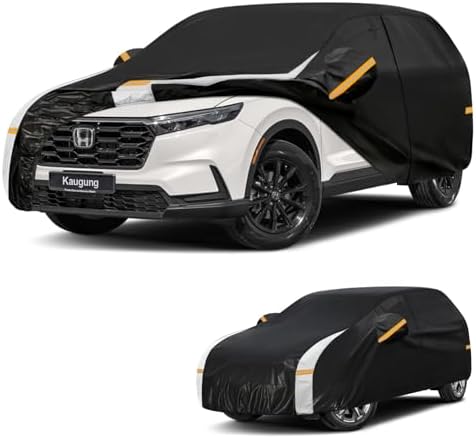 Kaugung 10 Layers Car Cover Custom Fit for Honda CRV CR-V (1995-2026), 100% Waterproof Full Exterior Cover with Vents, Towel & Repair Patches, Outdoor Rain Snow Sun UV Protection.