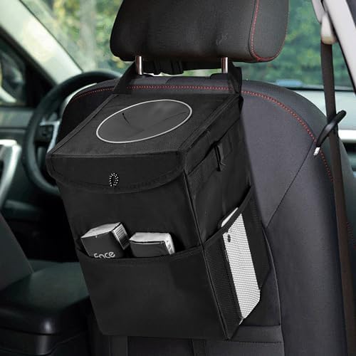 XHRING Car Trash Can Garbage Can for Ford F150 F-150 F250 F350 Super Duty Transit Explorer Bronco/Bronco Sport Maverick Expedition Raptor Escape Edge Ranger Accessories 2000-2025 2026, Larger Size