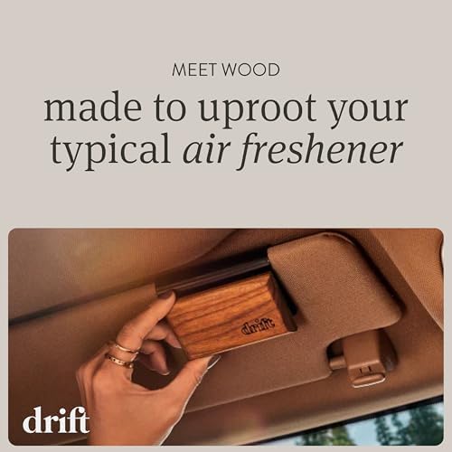 Drift Car Air Freshener - The Original Wood Air Freshener - Car Odor Eliminator - Long Lasting Scent - Auto Accessories - Metal Clip - Essential Oils - Clean Ingredients - Teak Scent Starter Kit