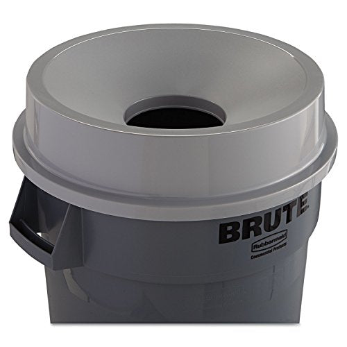 Rubbermaid Commercial Products Trash Can Funnel Top/Lid 32-Gallon Gray Hands-Free Disposable Compatible with the Rubbermaid 32-Gallon Garbage Bins for Indoor/Outdoor/Garage
