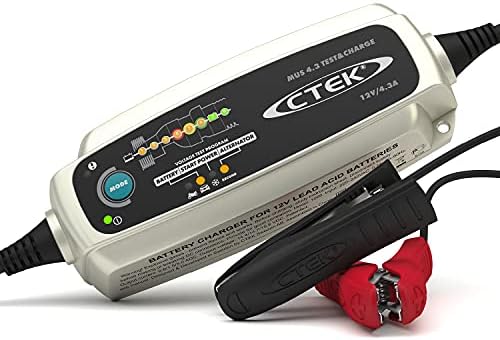 CTEK 4.3 Test & Charge, 12 Volt Fully Automatic Charger with Unique Battery and Alternator Testing, Ideal for Long Term Storage