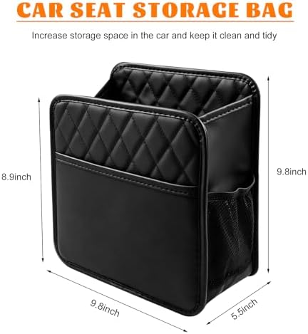 Car Seat Back Organizer, Foldable Leather Auto Backseat Hanging Storage Pocket, Multipurpose Large Capacity Seat Back Hanging Bag for Most Vehicles, Car Accessories