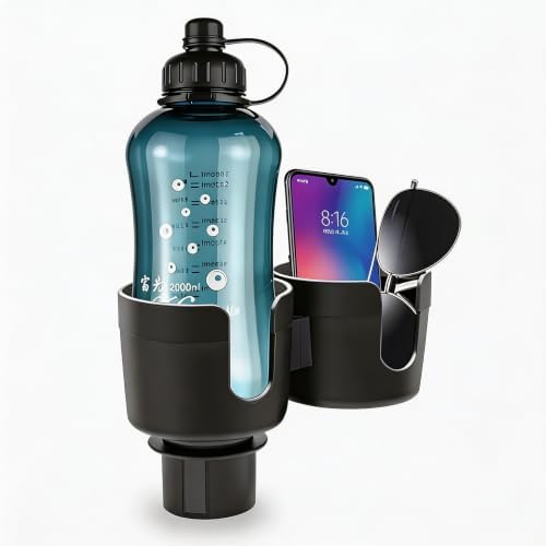 Dual Car Cup Holder Expander with Adjustable Base